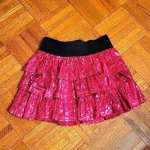 Girl's sequenced tiered skirt with elastic waist